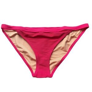 J. Crew Ribbed-Trim Hipster Full-Coverage Bikini Bottom Red Size L NWT